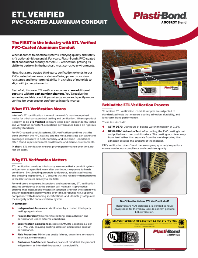 ETL Aluminum Conduit Brochure Cover