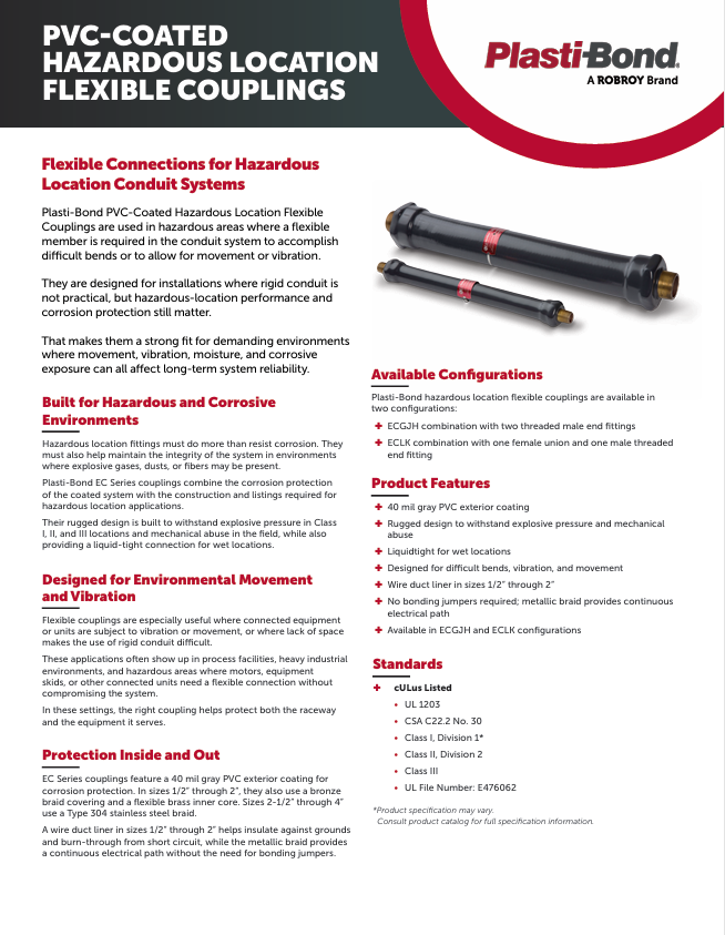 Hazardous Location Flexible Coupling Brochure Cover