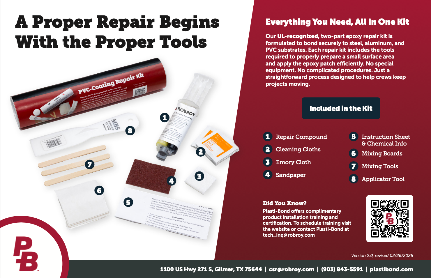 Plasti-Bond PVC-Coating Repair Kit Mailer